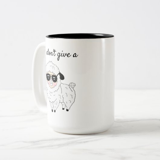 Ich gebe keine ... Sheep Funny Sarcastic Spaß Zweifarbige Tasse (Vorderseite Links)
