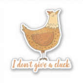Ich gebe keinen "Cluck Funny Chicken Pun Sticker" Aufkleber (Vorderseite)