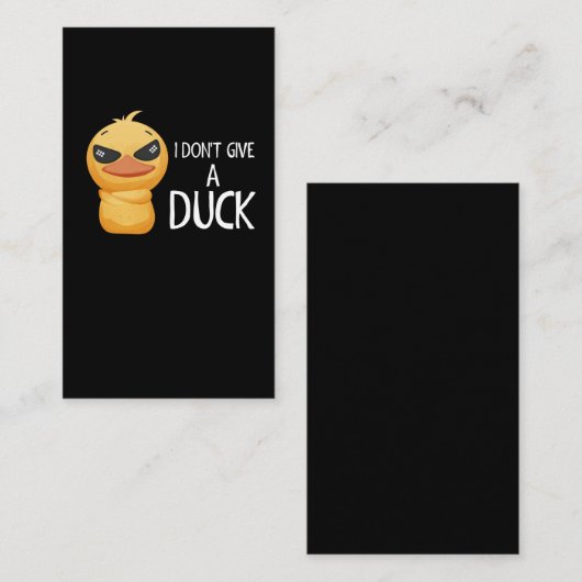 Ich gebe keinen Duck Funny Duck Lover Sarcastic Visitenkarte (Vorne/Hinten)