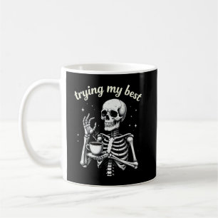 Ich gebe mein Bestes Lustiger Halloween-Skelett-Ka Kaffeetasse