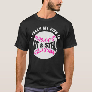 Ich gebe meinen Kindern bei, wie man Baseballs tri T-Shirt