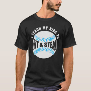 Ich gebe meinen Kindern bei, wie man Baseballs tri T-Shirt