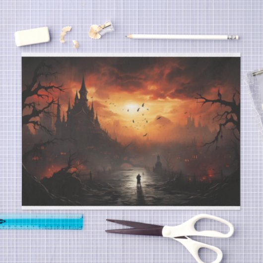 Ich gehe allein Halloween Goth Deocupage Seidenpapier (Handwerk)