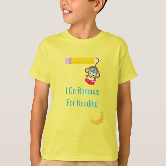 Ich gehe Bananen zum Lesen intelligenter Affen T-Shirt (Vorderseite)
