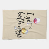 Ich gehe beides Wege Funny Wine Red White Lover Geschirrtuch (Horizontal)