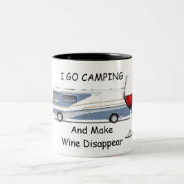 Ich gehe Camping Zwei-Tonen-Tasse Zweifarbige Tasse