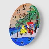 Ich gehe dorthin, wo ich gezogen bin große wanduhr (Winkel)