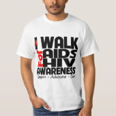 Ich gehe für AIDShiv-Bewusstsein T-Shirt (Vorderseite)