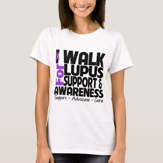 Ich gehe für Lupus-Bewusstsein T-Shirt (Vorderseite)