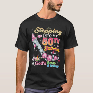 Ich gehe in meinen 50. Geburtstag mit Gottes Gnade T-Shirt