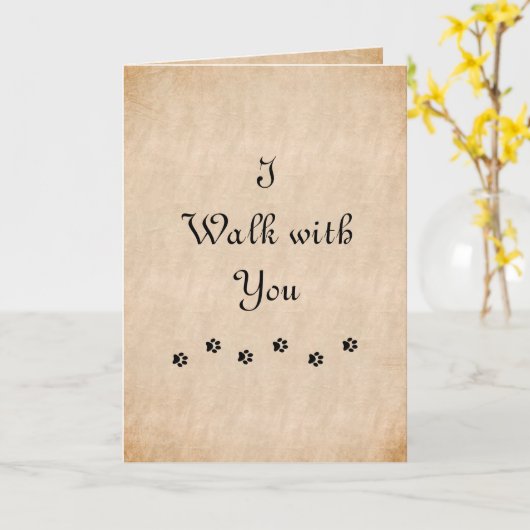 Ich gehe mit dir Beileid Gedicht Karte (Gelbe Blume)