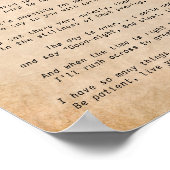 Ich gehe mit dir Beileid Gedicht Poster (Ecke)