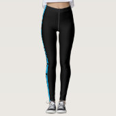 Ich gehe mit Jesus spazieren, schwarz mit blauen S Leggings (Vorderseite)