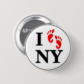 Ich gehe NY Button (Vorne & Hinten)