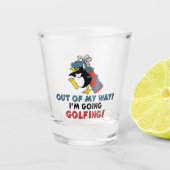 Ich gehe weg, zum Golfen Schnapsglas (Vorderseite)