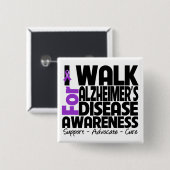 Ich gehe wegen Alzheimer's Disease Awareness Button (Vorne & Hinten)