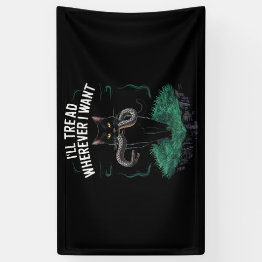 Ich gehe, wo immer ich Funny Cat Liebhaber Gewollt Banner (Vertikal)