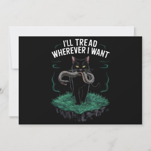 Ich gehe, wo immer ich Funny Cat Liebhaber Gewollt Einladung (Vorderseite)