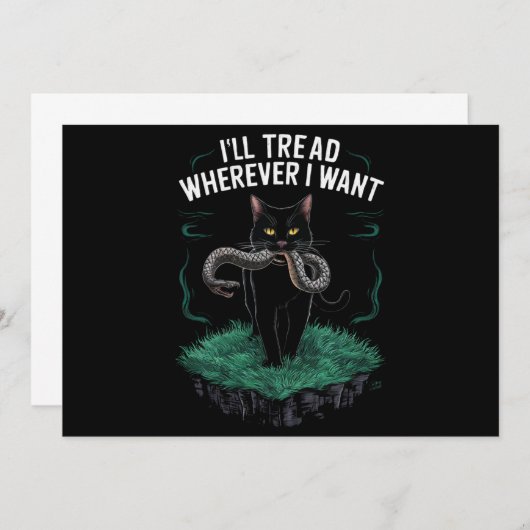 Ich gehe, wo immer ich Funny Cat Liebhaber Gewollt Einladung (Vorne/Hinten)