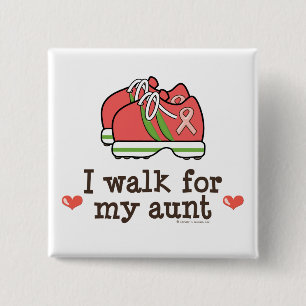 Ich gehe zu Fuß für meine Tante Brustkrebs-Walk-Ta Button