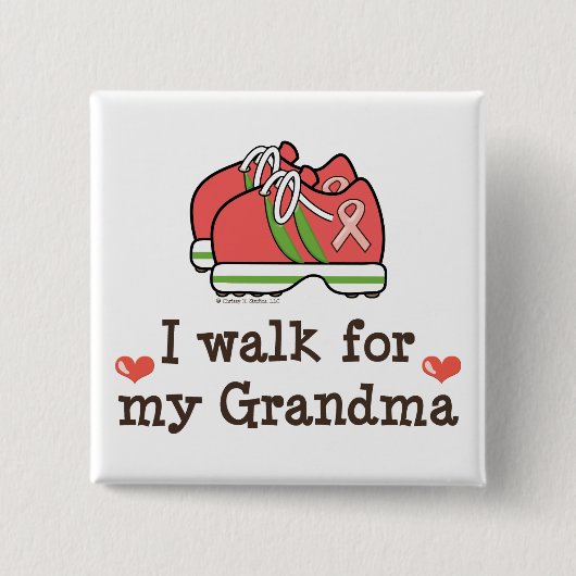 Ich gehe zu Fuß für meinen Brustkrebs-Wendepunkt Button (Vorderseite)