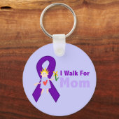 Ich gehe zu Fuß um Alzheimer-Geschenk für Mama Schlüsselanhänger (Vorderseite)