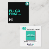 Ich gehe zuerst... hallo! quadratische visitenkarte (Vorne/Hinten)