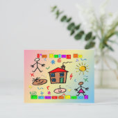 Ich gehe zur Vorschule Postkarte (Stehend Vorderseite)