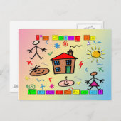 Ich gehe zur Vorschule Postkarte (Vorne/Hinten)