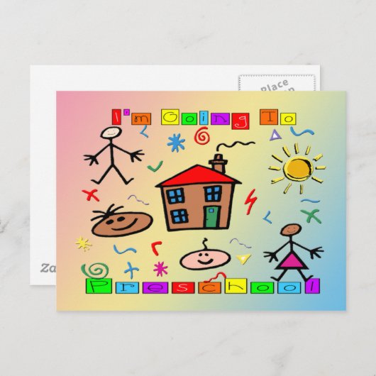 Ich gehe zur Vorschule Postkarte (Vorne/Hinten)