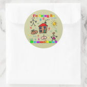 Ich gehe zur Vorschule Runder Aufkleber (Tasche)