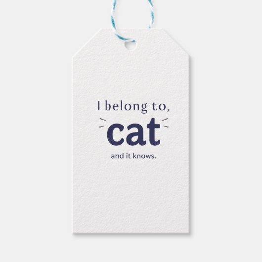 Ich gehöre der Katze Geschenkanhänger (Vorderseite)