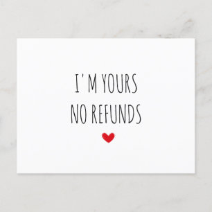 Ich gehöre Dir Kein Rückgaberecht Valentinstag Postkarte
