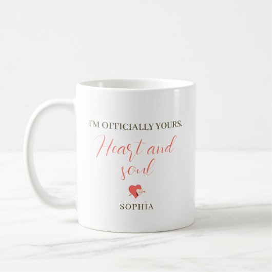 Ich gehöre dir mit Herz und Seele – Personalisiert Kaffeetasse (Links)