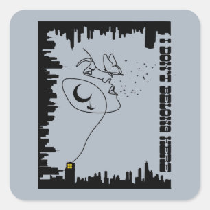 Ich gehöre hier nicht. quadratischer aufkleber