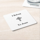 Ich gehöre Jesus-Untersetzer Rechteckiger Pappuntersetzer (angewinkelt)