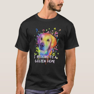 Ich gehöre zu einem Golden Home Rettungshund Golde T-Shirt