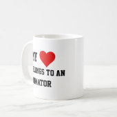 Ich gehöre zu einer Animator-Tasse Kaffeetasse (Vorderseite Links)
