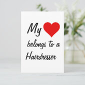 Ich gehöre zu einer Friseurkarte Karte (Stehend Vorderseite)