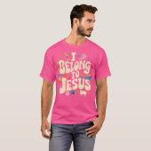 Ich gehöre zu Jesus - Hippie Groovy Religiöser Gla T-Shirt (Vorne ganz)