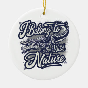 Ich gehöre zum amerikanischen Alligator der wilden Keramik Ornament