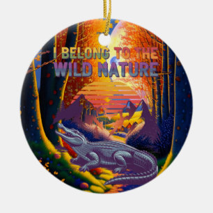 Ich gehöre zum Vintagen Alligator der Wildnis Keramik Ornament