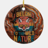 Ich gehöre zur wilden Natur Retro Fox Keramik Ornament (Hinten)