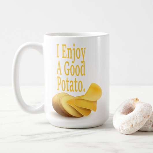Ich genieße eine gute Potato Funny Food Lover Tass Kaffeetasse (Mit Donut)
