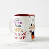 ICH GENIESSE GEISTESKRANKHEIT (v1) Zweifarbige Tasse (Vorderseite Links)