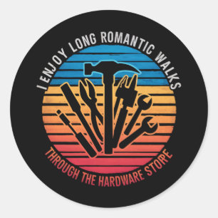 Ich genieße lange romantische Spaziergänge durch d Runder Aufkleber