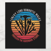 Ich genieße lange romantische Spaziergänge durch d Weinetikett (Einzelnes Label)