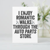 Ich genieße romantische Spaziergänge durch das Aut Dankeskarte (Stehend Vorderseite)