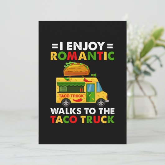 Ich genieße romantische Spaziergänge zum Taco Truc Save The Date (Stehend Vorderseite)