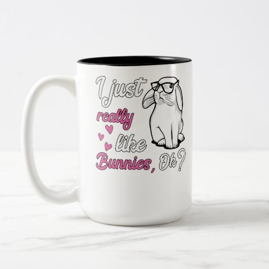 Ich gerade mag wirklich Häschen-niedliches Zweifarbige Tasse (Links)